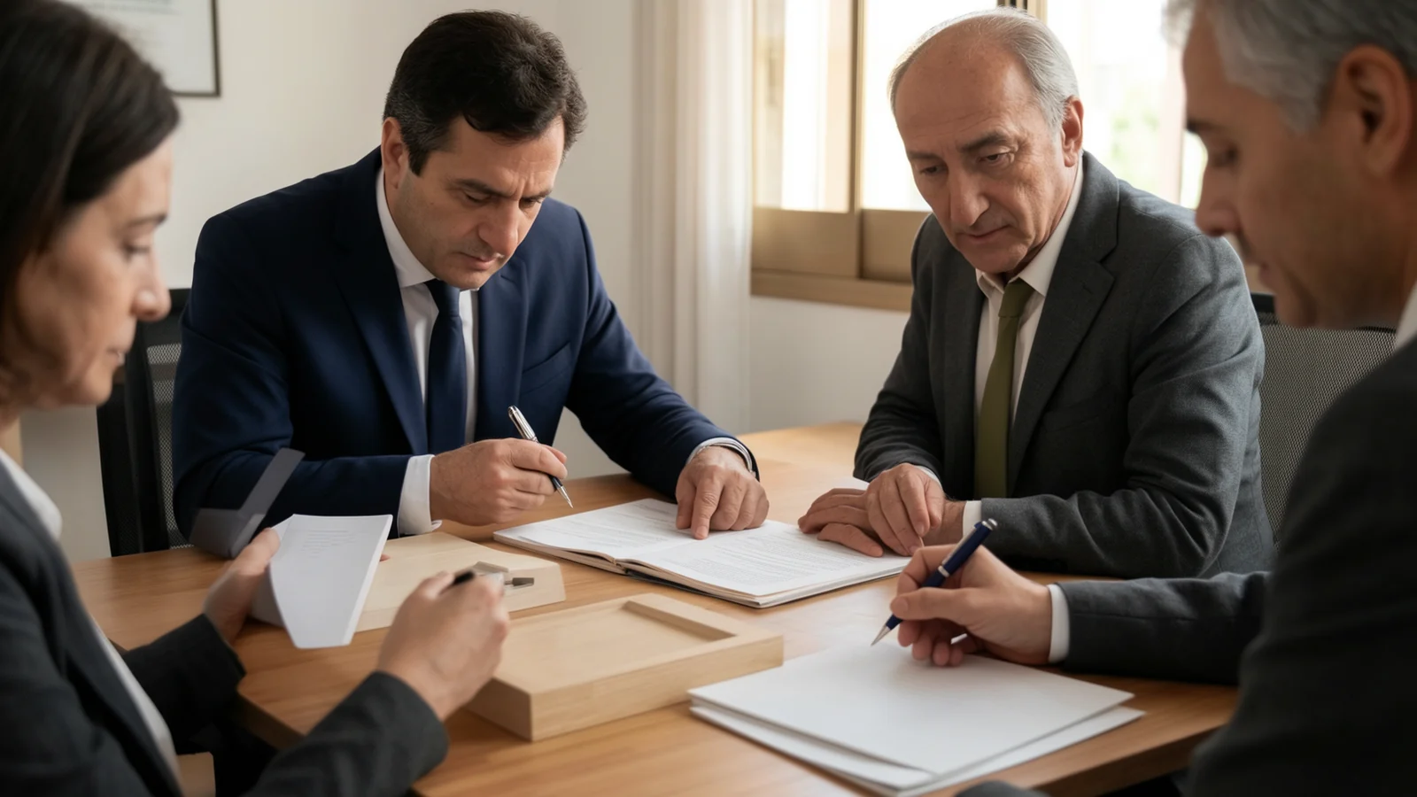 reunión formal entre empleados y representantes de recursos humanos